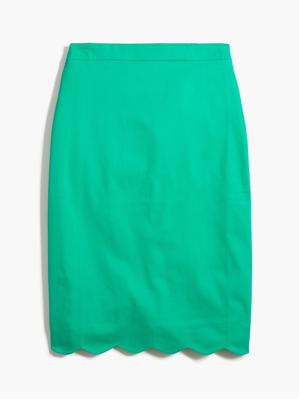 J. Crew Scalloped sateen pencil skirt Green Line size 00